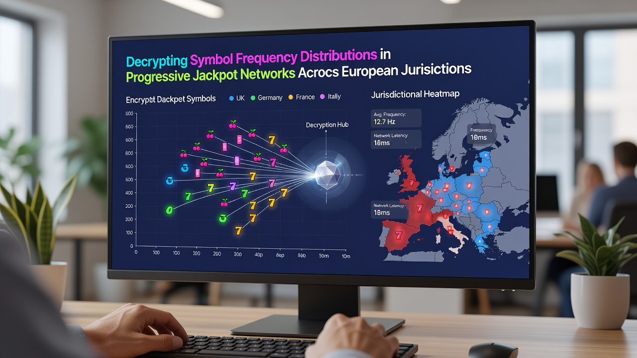 Data visualization charts displaying symbol frequency curves and jackpot trigger points across European progressive networks