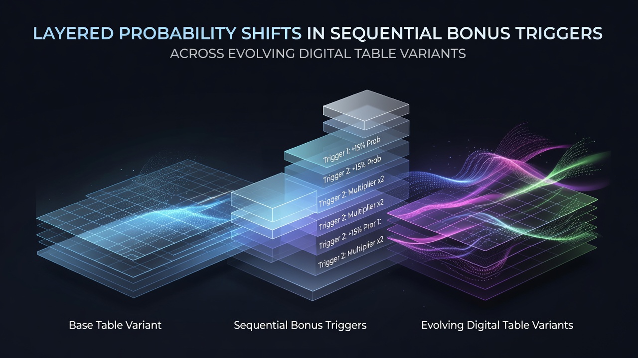 Digital table game interface showing sequential bonus indicators and probability layers