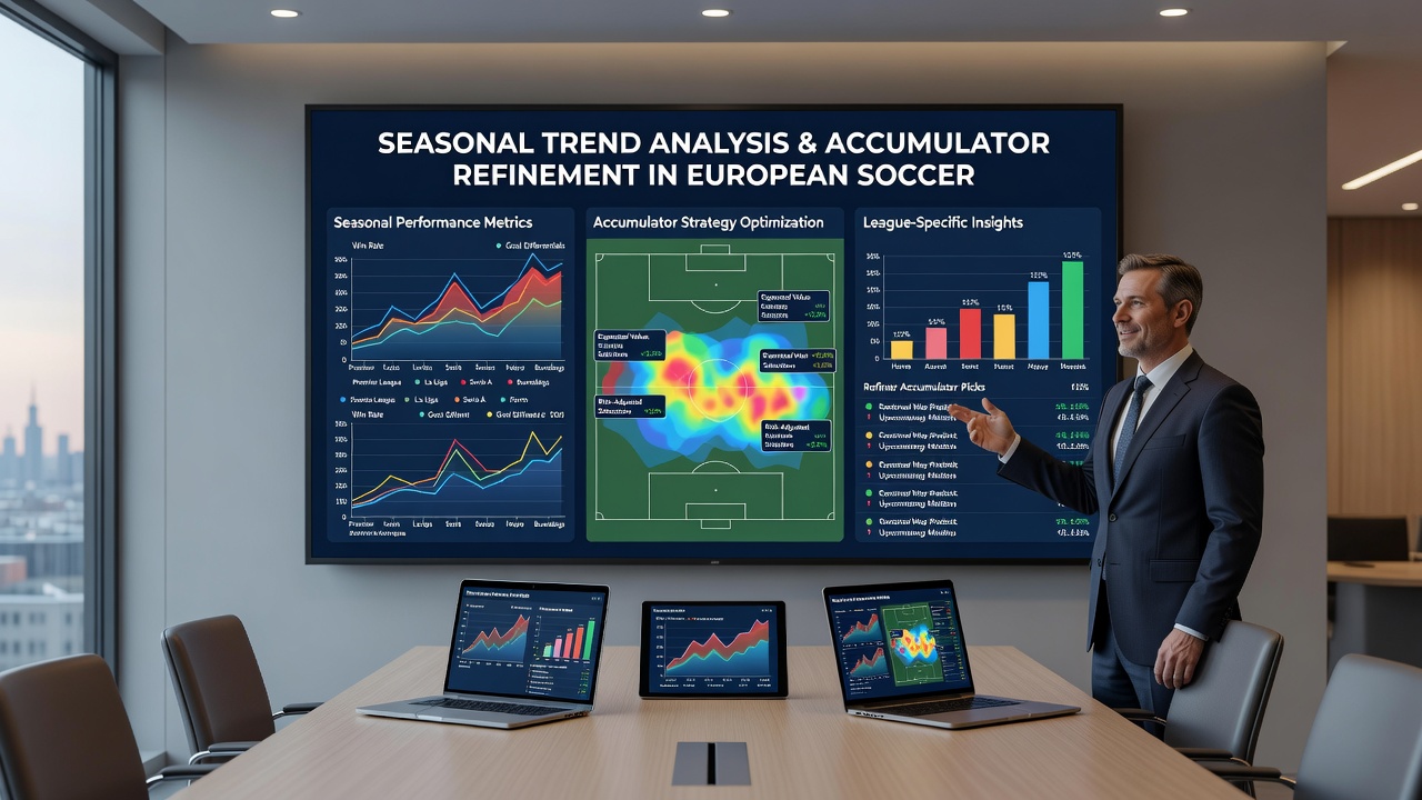 Accumulator selection adjustments based on monthly soccer statistics