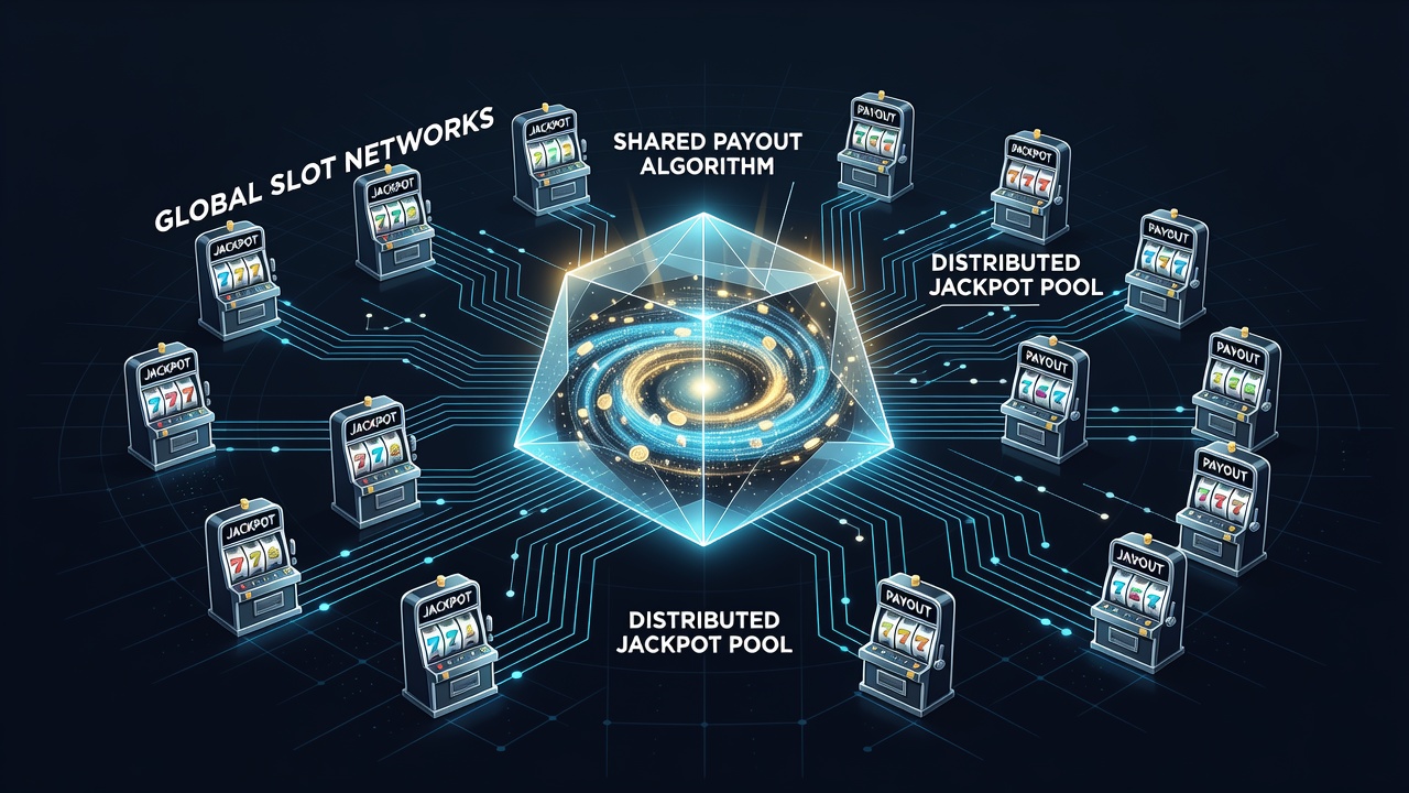 Detailed view of shared jackpot payout distribution across slot networks
