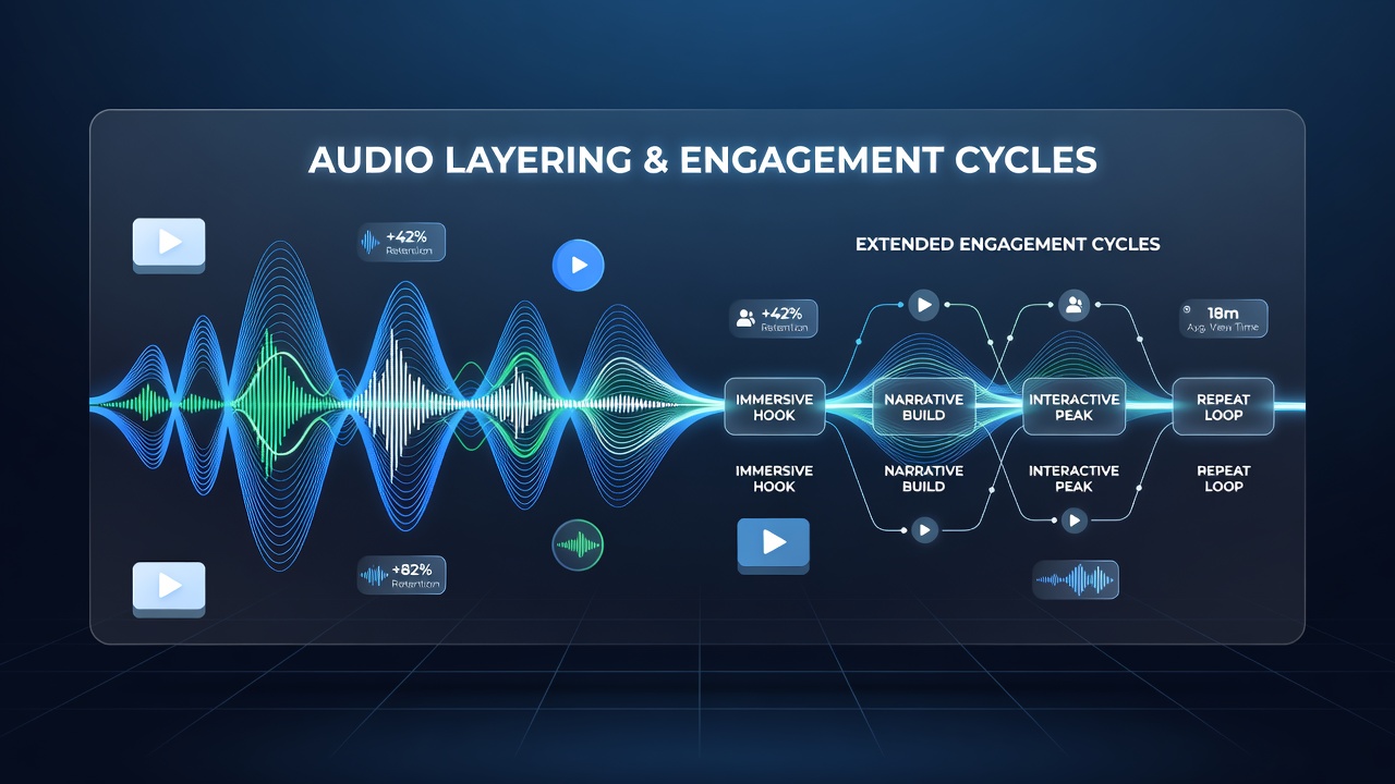 Close-up view of digital reel display with overlaid sound waveform visualizations